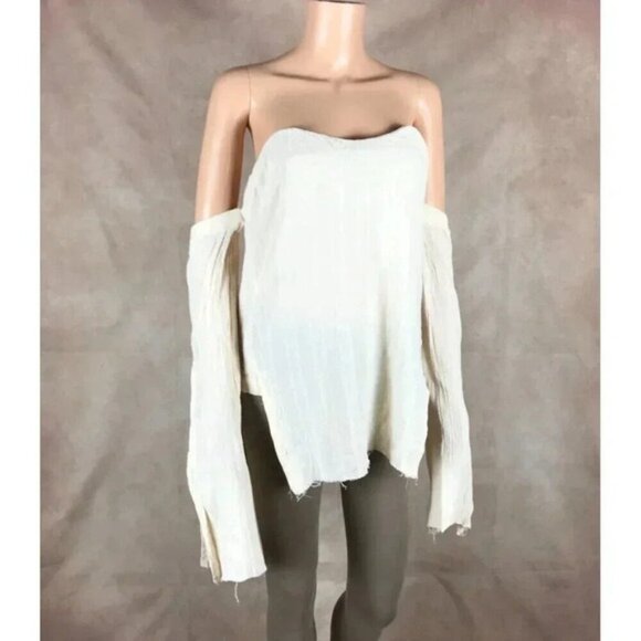 LEXI DREW Off The Shoulder Distressed Boho Top MEDIUM - Picture 6 of 8